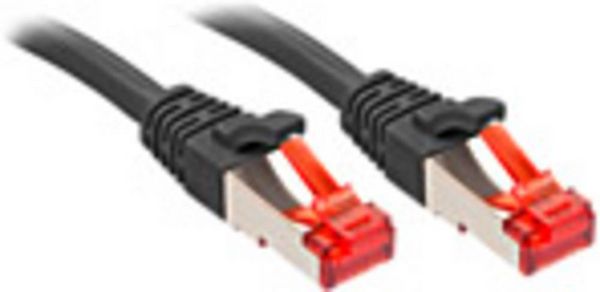 Produktbild: LINDY 47777 RJ45 Patchkabel CAT 6 S/FTP 1.00 m Schwarz 1 St.