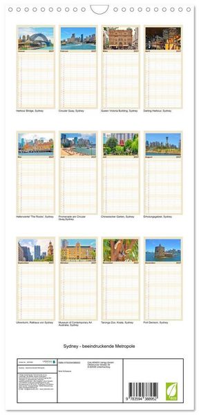 Produktbild: Familienplaner 2027 - Sydney - beeindruckende Metropole mit 5 Spalten (Wandkalender, 21 x 45 cm) CALVENDO