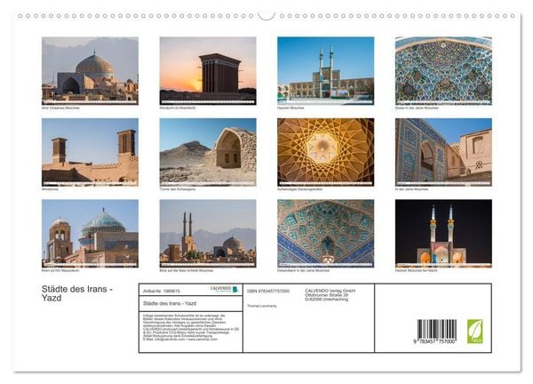 Produktbild: St&auml;dte des Irans - Yazd (hochwertiger Premium Wandkalender 2026 DIN A2 quer), Kunstdruck in Hochglanz