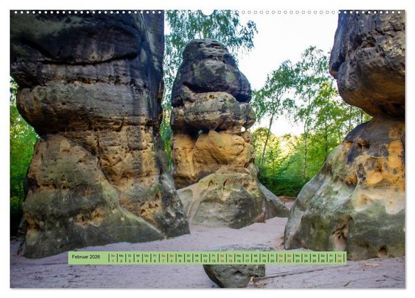 Produktbild: S&auml;chsische Schweiz - Erlebnisse eines Herbsturlaubs (hochwertiger Premium Wandkalender 2026 DIN A2 quer), Kunstdruck in Hochglanz
