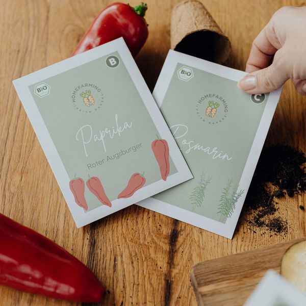 Produktbild: Saatgut Bio-Saatgutbox Grillgem&uuml;se in Wei&szlig;blechdose, mit 6 Sorten