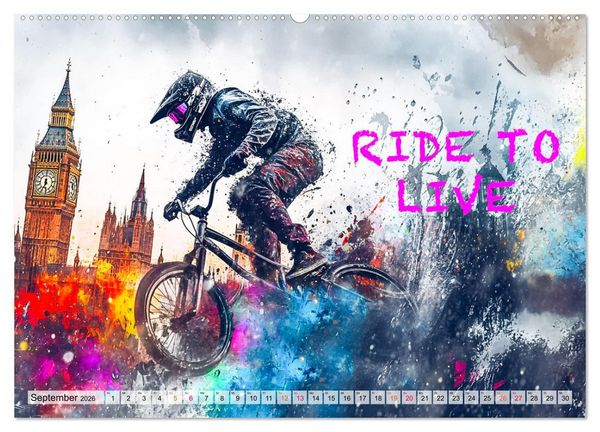 Produktbild: BMX - Coole Slogans (Wandkalender 2026 DIN A2 quer), CALVENDO Monatskalender