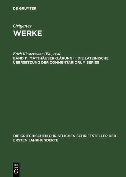 Produktbild: Matth&auml;userkl&auml;rung II: Die lateinische &Uuml;bersetzung der Commentariorum Series