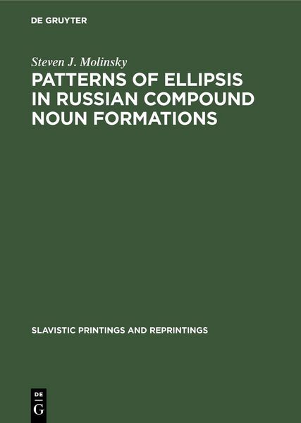 Produktbild: Patterns of Ellipsis in Russian Compound Noun Formations