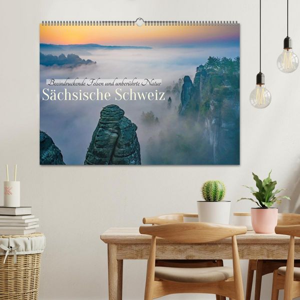 Produktbild: S&auml;chsische Schweiz - Beeindruckende Felsen und unber&uuml;hrte Natur (Wandkalender 2026 DIN A2 quer), CALVENDO Monatskalender