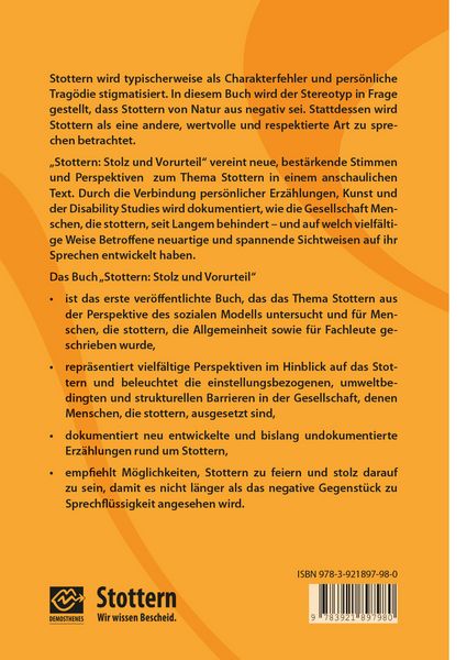 Produktbild: Stottern: Stolz und Vorurteil