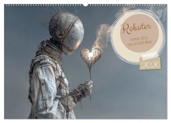 Produktbild: Roboter &ndash; Technik, Poesie und ein Hauch Magie (Wandkalender 2026 DIN A2 quer), CALVENDO Monatskalender