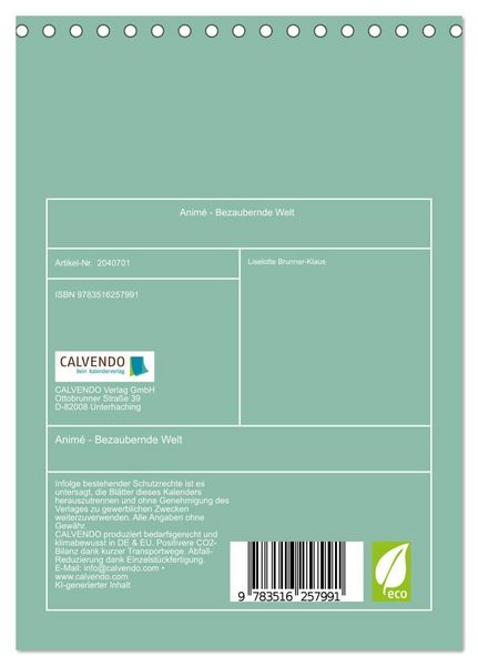Produktbild: Anim&eacute; - Bezaubernde Welt (Tischkalender 2026 DIN A5 hoch), CALVENDO Monatskalender