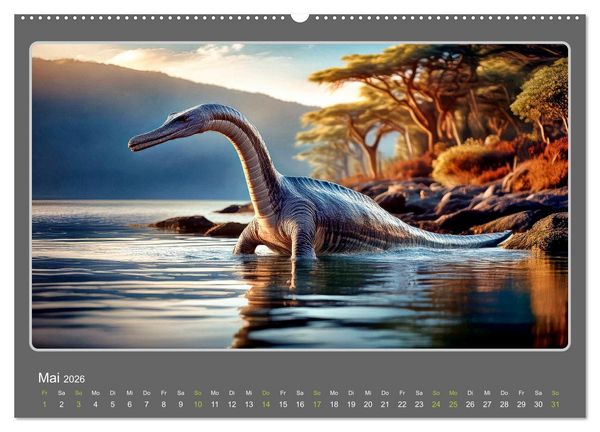 Produktbild: Riesenechsen der Urzeit (Wandkalender 2026 DIN A2 quer), CALVENDO Monatskalender