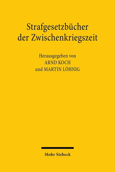Produktbild: Strafgesetzb&uuml;cher der Zwischenkriegszeit