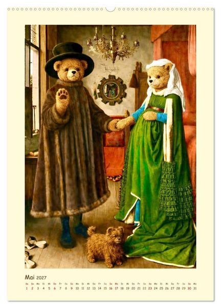 Produktbild: Teddy Kunstgalerie (Wandkalender 2027 DIN A2 hoch), CALVENDO Monatskalender