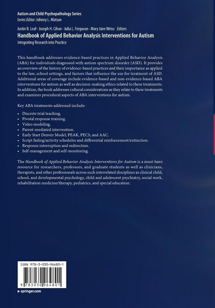 Produktbild: Handbook of Applied Behavior Analysis Interventions for Autism