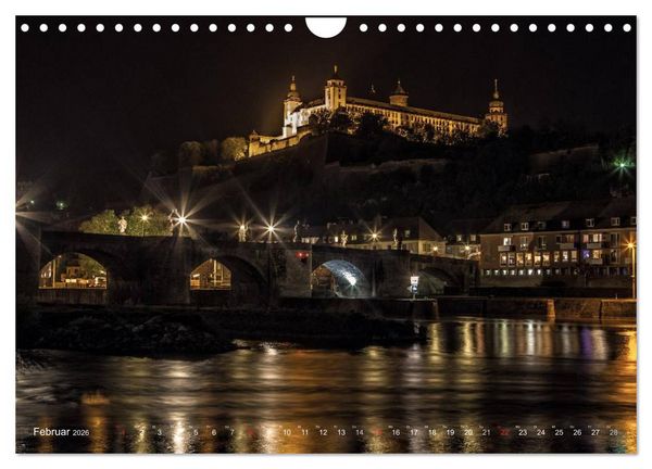 Produktbild: Unterfranken bei Nacht (Wandkalender 2026 DIN A4 quer), CALVENDO Monatskalender
