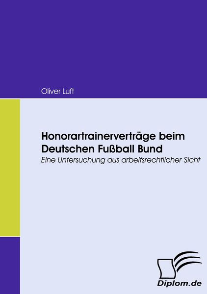 Produktbild: Honorartrainervertr&auml;ge beim Deutschen Fu&szlig;ball Bund