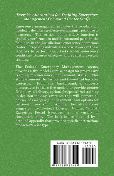 Produktbild: Exercise Alternatives for Training Emergency Management Command Center Staffs