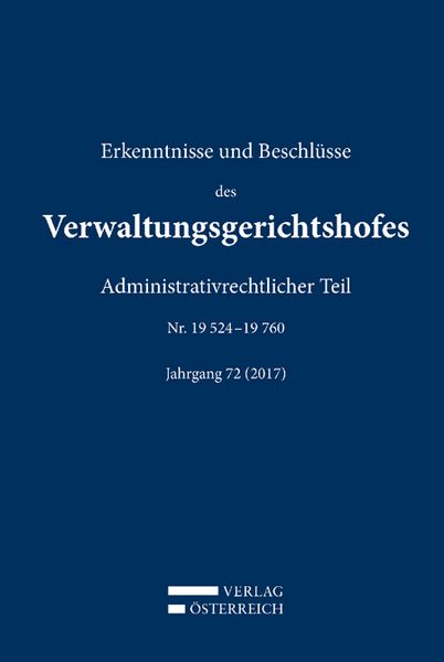 Produktbild: Erkenntnisse und Beschl&uuml;sse des Verwaltungsgerichtshofes