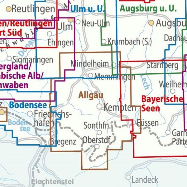 Produktbild: ADFC-Regionalkarte Allg&auml;u 1:75.000, mit Tagestourenvorschl&auml;gen, rei&szlig;- und wetterfest, E-Bike-geeignet, GPS-Tracks-Download