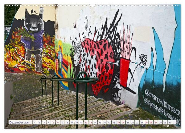 Produktbild: LISSABON GRAFFITI (Wandkalender 2026 DIN A2 quer), CALVENDO Monatskalender