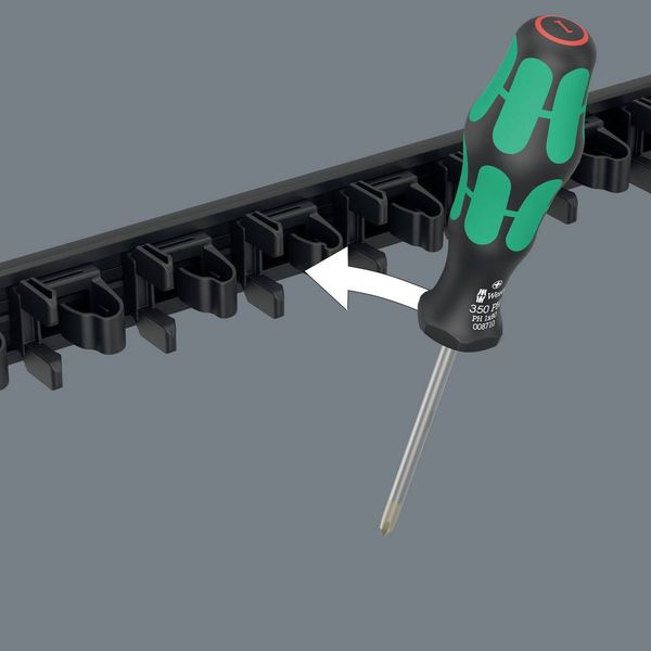 Produktbild: Wera 05136414001 9611 Magnetleiste f&uuml;r bis zu 9 Kraftform Schraubendreher, unbest&uuml;ckt (L x B) 400 mm x 30 mm 1 St.