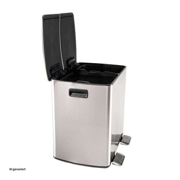 Produktbild: HTI-Living Duo M&uuml;lleimer 40 Liter Silber Duo M&uuml;lleimer 40 Liter Silber