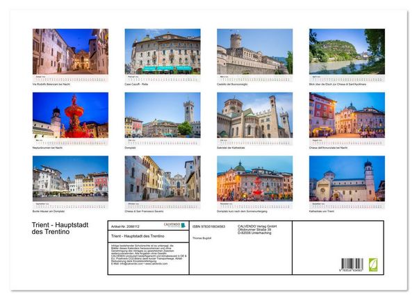 Produktbild: Trient - Hauptstadt des Trentino (Wandkalender 2026 DIN A2 quer), CALVENDO Monatskalender