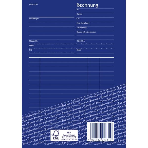 Produktbild: AVERY Zweckform Rechnung selbstdurchschreibend DIN A5 3x40 Blatt