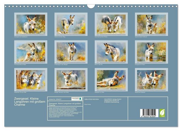 Produktbild: Zwergesel. Kleine Langohren mit gro&szlig;em Charme (Wandkalender 2027 DIN A3 quer), CALVENDO Monatskalender