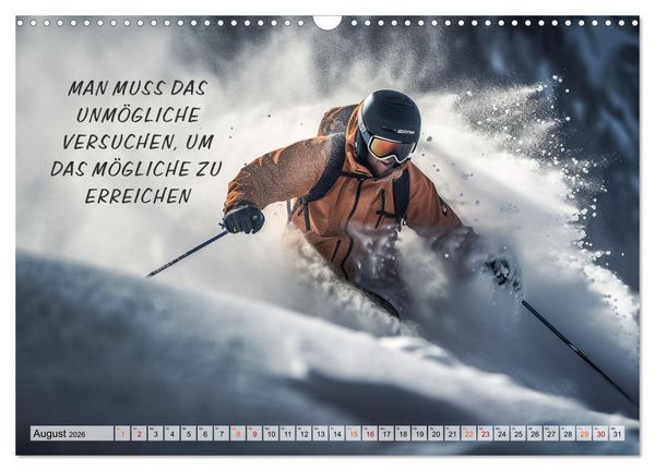 Produktbild: Motivation und Ski (Wandkalender 2026 DIN A3 quer), CALVENDO Monatskalender
