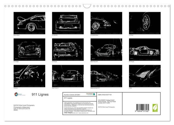 Produktbild: 911 Lignes (Calendrier mural 2026 DIN A3 vertical), CALVENDO calendrier mensuel