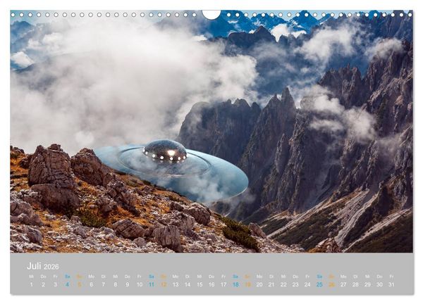 Produktbild: Fantastisch und surreal - unbekannte Flugobjekte (Wandkalender 2026 DIN A3 quer), CALVENDO Monatskalender
