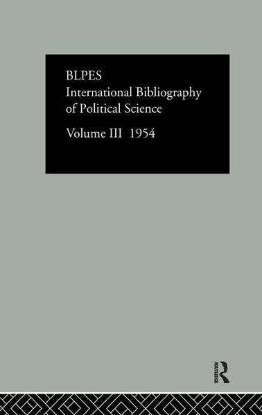 Produktbild: Intl Biblio Pol Sc 1954 Vol 3