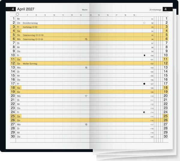 Produktbild: rido/id&eacute; 7045424907 Taschenkalender Mod. Miniplaner d 15 2027 A6, Kunstleder, schwarz