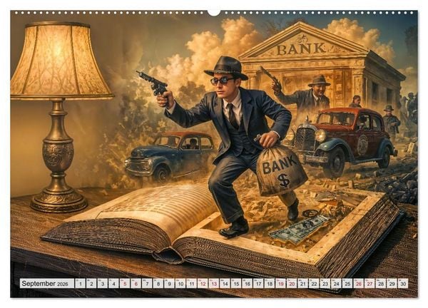Produktbild: Magische Welt der B&uuml;cher - Fantastische Abenteuer zwischen den Seiten (hochwertiger Premium Wandkalender 2026 DIN A2 quer), Kunstdruck in Hochglanz