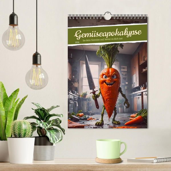 Produktbild: Gem&uuml;seapokalypse - Iss dein Gem&uuml;se auf, bevor es dich isst (Wandkalender 2026 DIN A4 hoch), CALVENDO Monatskalender