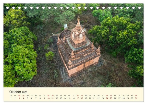 Produktbild: Bagan - Pagode im Wald (Tischkalender 2026 DIN A5 quer), CALVENDO Monatskalender