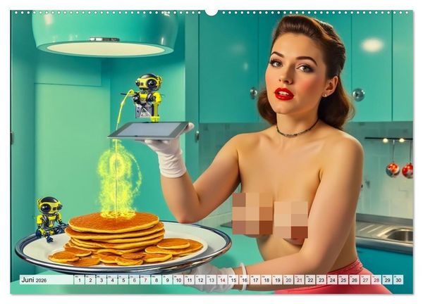 Produktbild: Atomic Beauties &ndash; The Retro Future Calendar (Wandkalender 2026 DIN A2 quer), CALVENDO Monatskalender