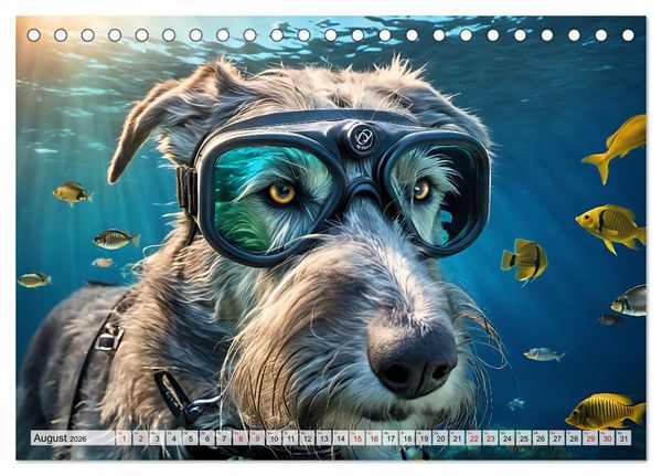 Produktbild: Hunde abgetaucht (Tischkalender 2026 DIN A5 quer), CALVENDO Monatskalender