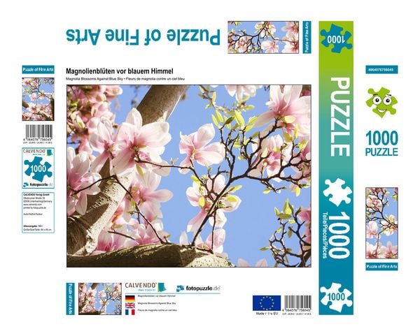Produktbild: CALVENDO Puzzle Magnolienbl&uuml;ten vor blauem Himmel | 1000 Teile Lege-Gr&ouml;&szlig;e 64x48cm Foto-Puzzle f&uuml;r gl&uuml;ckliche Stunden