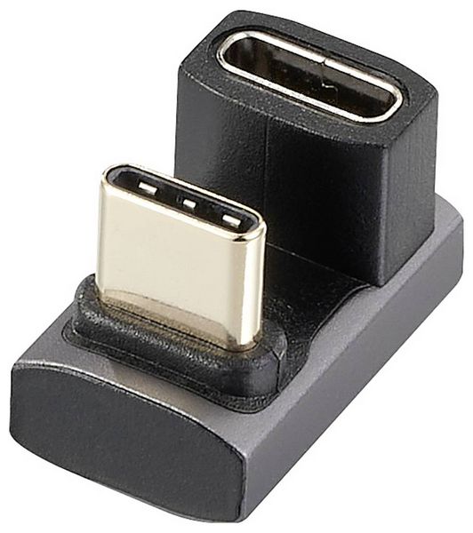 Produktbild: Renkforce USB4&reg;, USB-C&reg; Adapter [1x USB-C&reg; Stecker - 1x USB-C&reg; Buchse] RF-3802674 8K UHD, Buchse 180&deg; gewinkelt