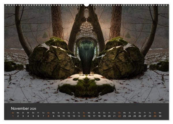 Produktbild: Spiegelwelten - Im Reich der Naturwesen (Wandkalender 2026 DIN A2 quer), CALVENDO Monatskalender