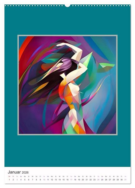 Produktbild: Tanzvergn&uuml;gen, abstrakt, farbenfroh und voller Schwung (hochwertiger Premium Wandkalender 2026 DIN A2 hoch), Kunstdruck in Hochglanz