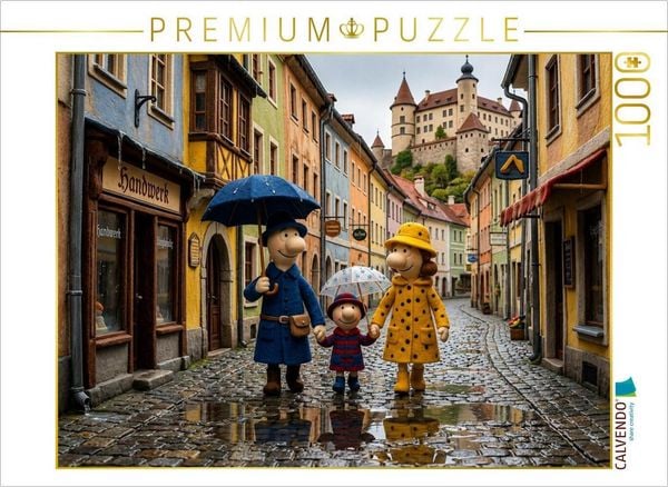CALVENDO Puzzle Regenzauber in der Altstadt | 1000 Teile Lege-Größe 64x48cm Foto-Puzzle für glückliche Stunden