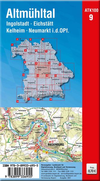 Produktbild: ATK100-9 Altm&uuml;hltal (Amtliche Topographische Karte 1:100000)