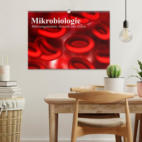 Produktbild: Mikrobiologie. Mikroorganismen, Genetik und Zellen (Wandkalender 2026 DIN A3 quer), CALVENDO Monatskalender