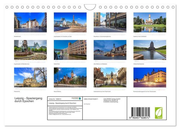 Produktbild: Leipzig - Spaziergang durch Epochen (Wandkalender 2026 DIN A4 quer), CALVENDO Monatskalender