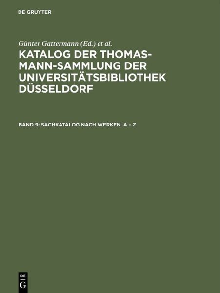 Produktbild: Sachkatalog nach Werken. A &ndash; Z