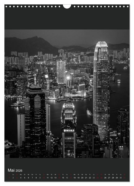 Produktbild: Hongkong schwarzwei&szlig; (Wandkalender 2026 DIN A3 hoch), CALVENDO Monatskalender