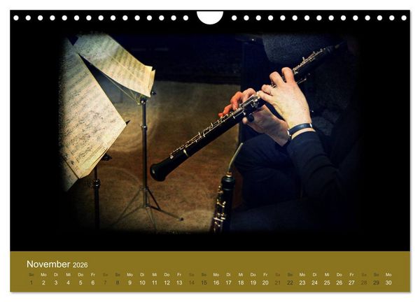Produktbild: Klangbilder Instrumental-KUNST (Wandkalender 2026 DIN A4 quer), CALVENDO Monatskalender