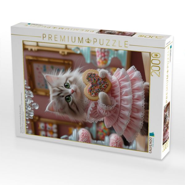 Produktbild: CALVENDO Puzzle Katzenbaby mit R&uuml;schenkleid im Bonbonparadies | 2000 Teile Lege-Gr&ouml;&szlig;e 90x67cm Foto-Puzzle f&uuml;r gl&uuml;ckliche Stunden