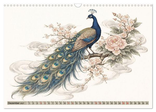 Produktbild: Naturwunder Japan: Faszinierende Vogelarten in traditioneller Kunst (Wandkalender 2027 DIN A3 quer), CALVENDO Monatskalender